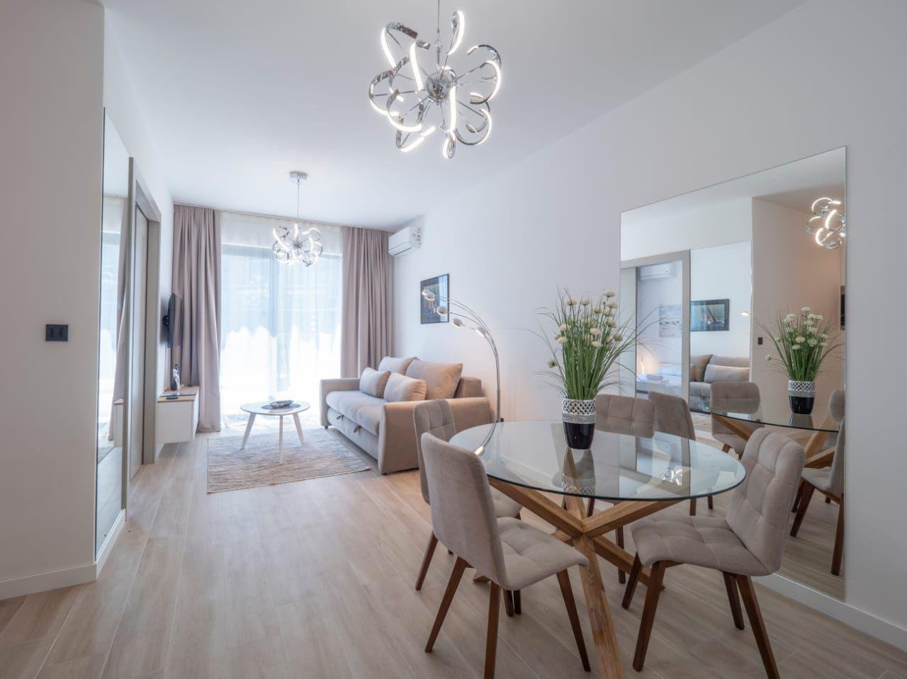 ‍‍LOCATIONThis apartment is located in Becici, Budva Municipality, 4km away from the city center. The sea and the beach are 40m away from the apart...