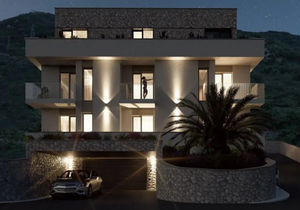 The Budva Riviera. A new luxury residential complex under constructionThe distance to the sea is 3 kmThe complex consists of several housesThe firs...