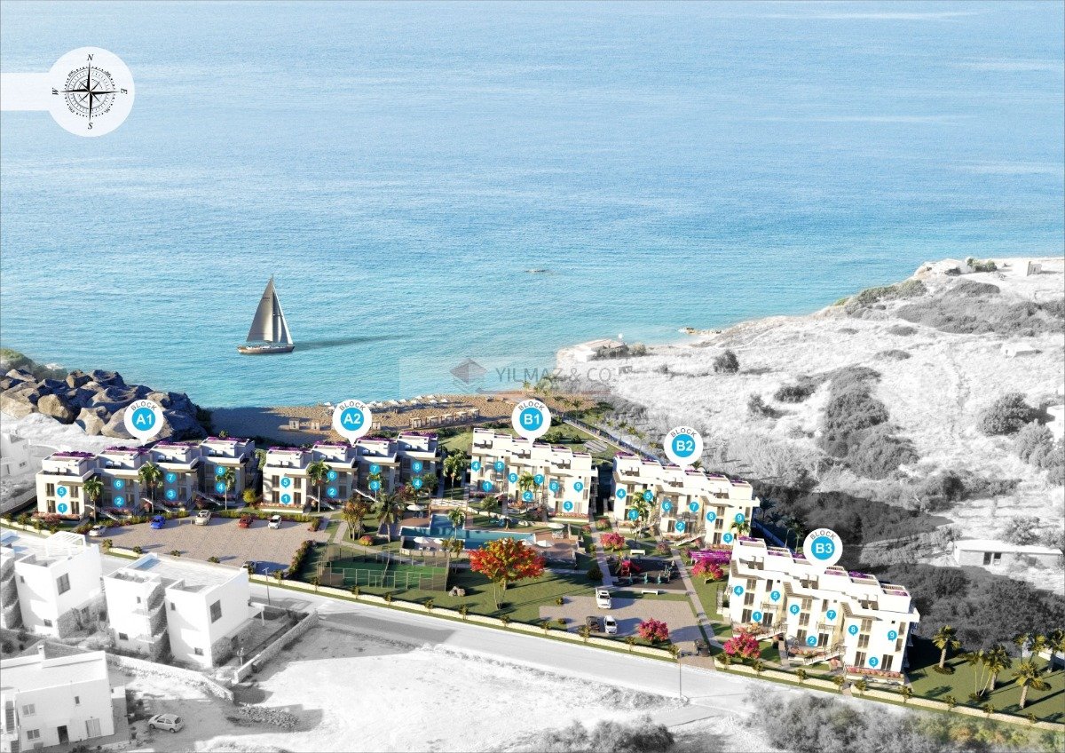 Fertigstellung 2023 Luxus - Terrassenwohnung mit Garten in Kyrenia - Esentepe zu verkaufen