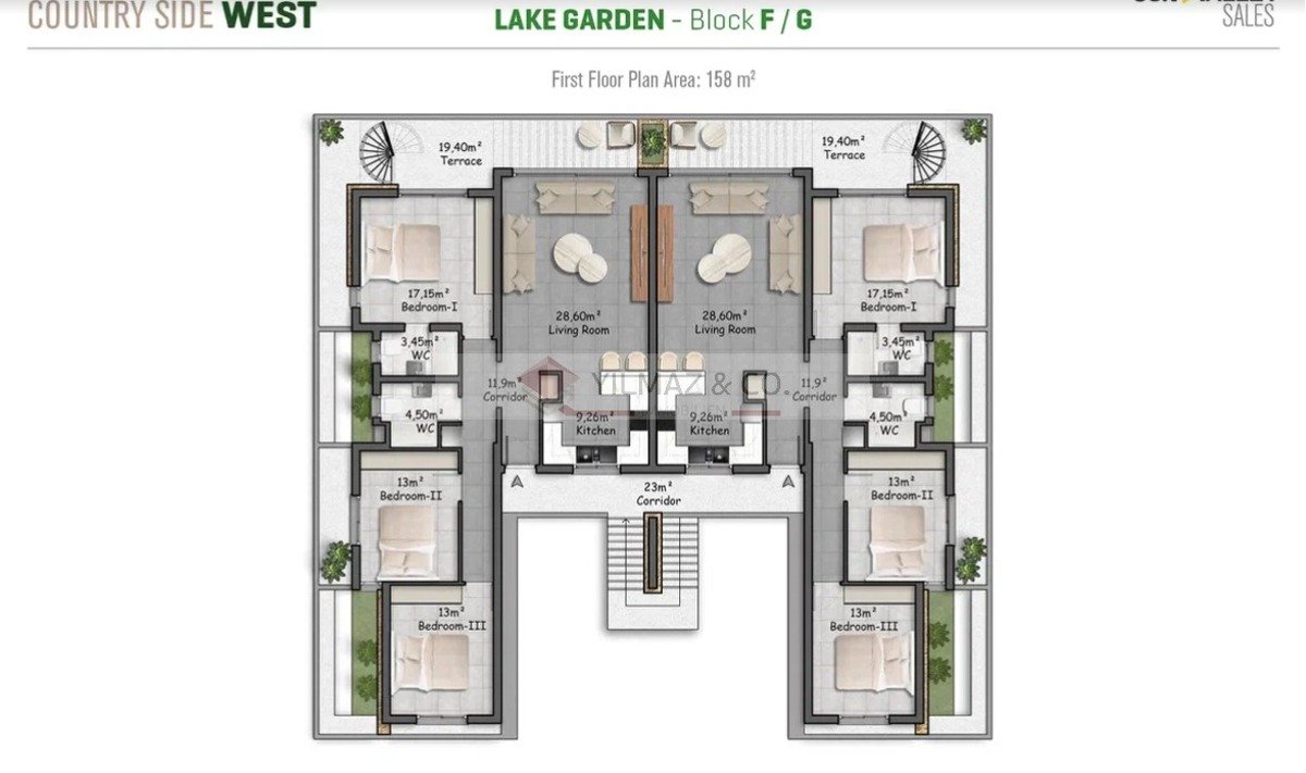 Luxuriöses 3+1 Penthouse in der Anlage &quot;Countryside West/Lake Garden Village&quot; in Esentepe auf NZ