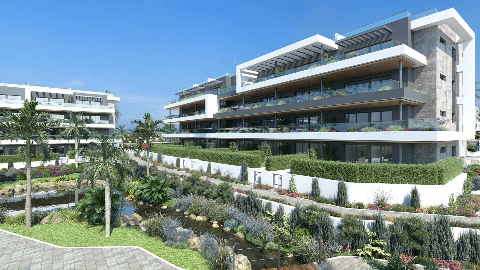 Introducing apartments in the premium class residential complex Lagoons Village Laguna Rosa.Torrevieja is a popular Spanish resort town and municipali