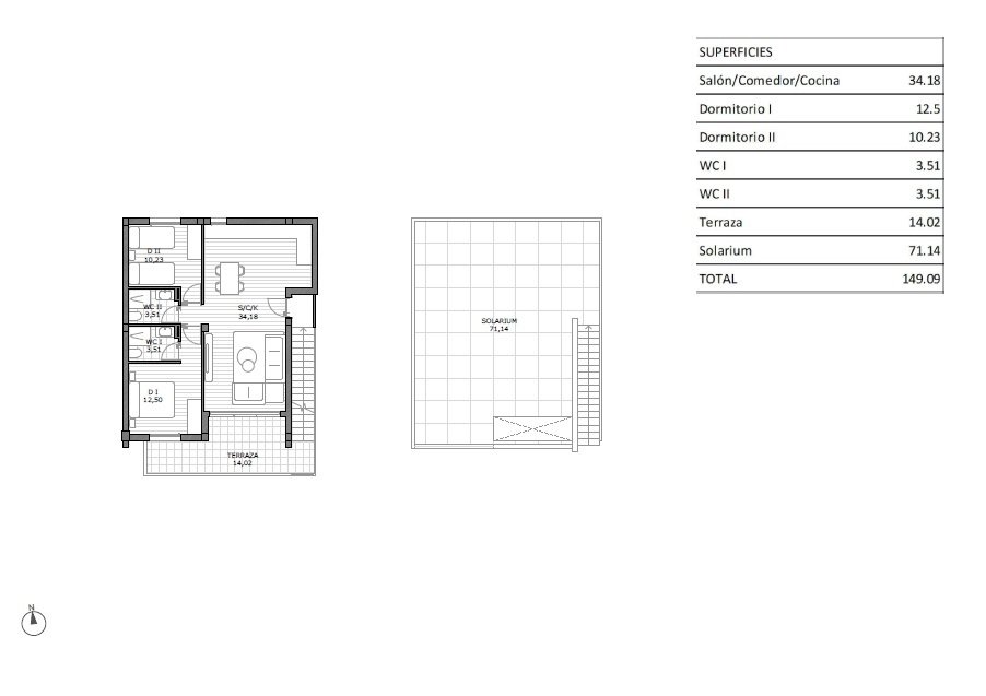 San Miguel de Salinas: Introducing a new bungalow on the top floor in the city of San Miguel de Salinas.The bungalow, with a total area of ​​63.93 sq. m, consists of a livin 