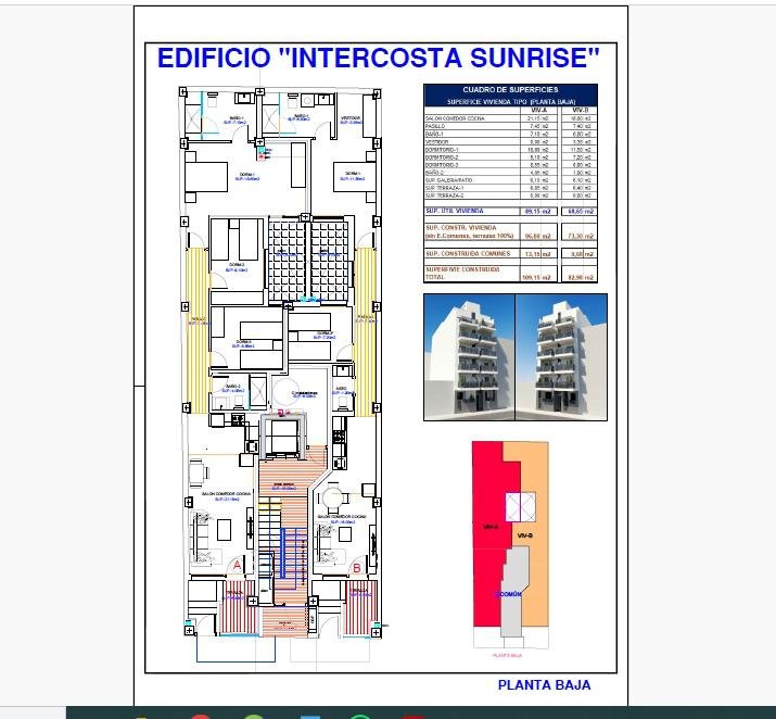We present apartments in Edificio Intercosta Sunrise in the city of Torrevieja. The building consists of 12 apartments. Shared rooftop pool.89.15 sq.m