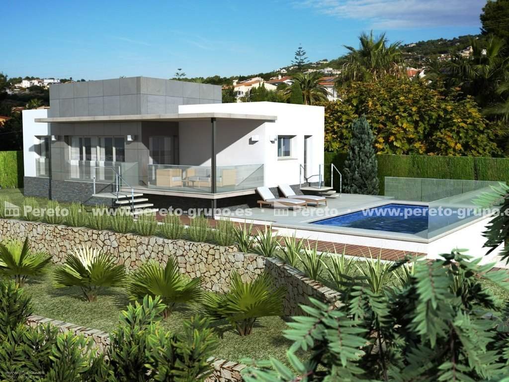 Orba: Modernes Design Villa in Orba , Costa Blanca , Provinz Alicante.  Dies ist ein Projekt , einer Villa von geraden Linien mit großen Fenstern auf einem  