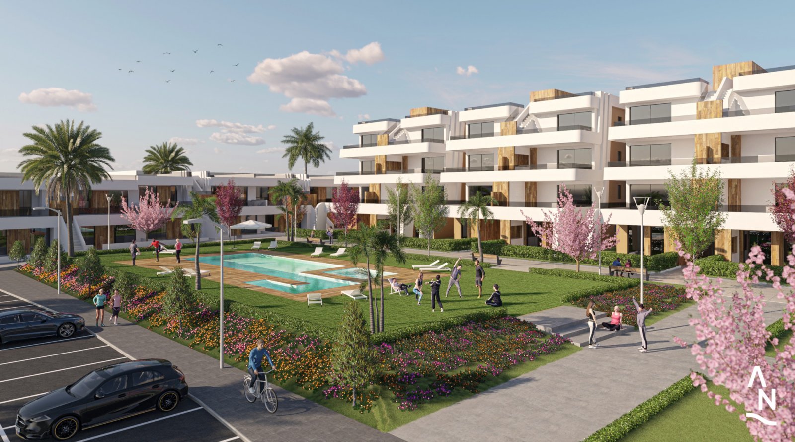 Alhama de Murcia: We present apartments in the city of Alhama de Murcia. The apartment is located in a closed residential complex. The spacious and modern apartment has 