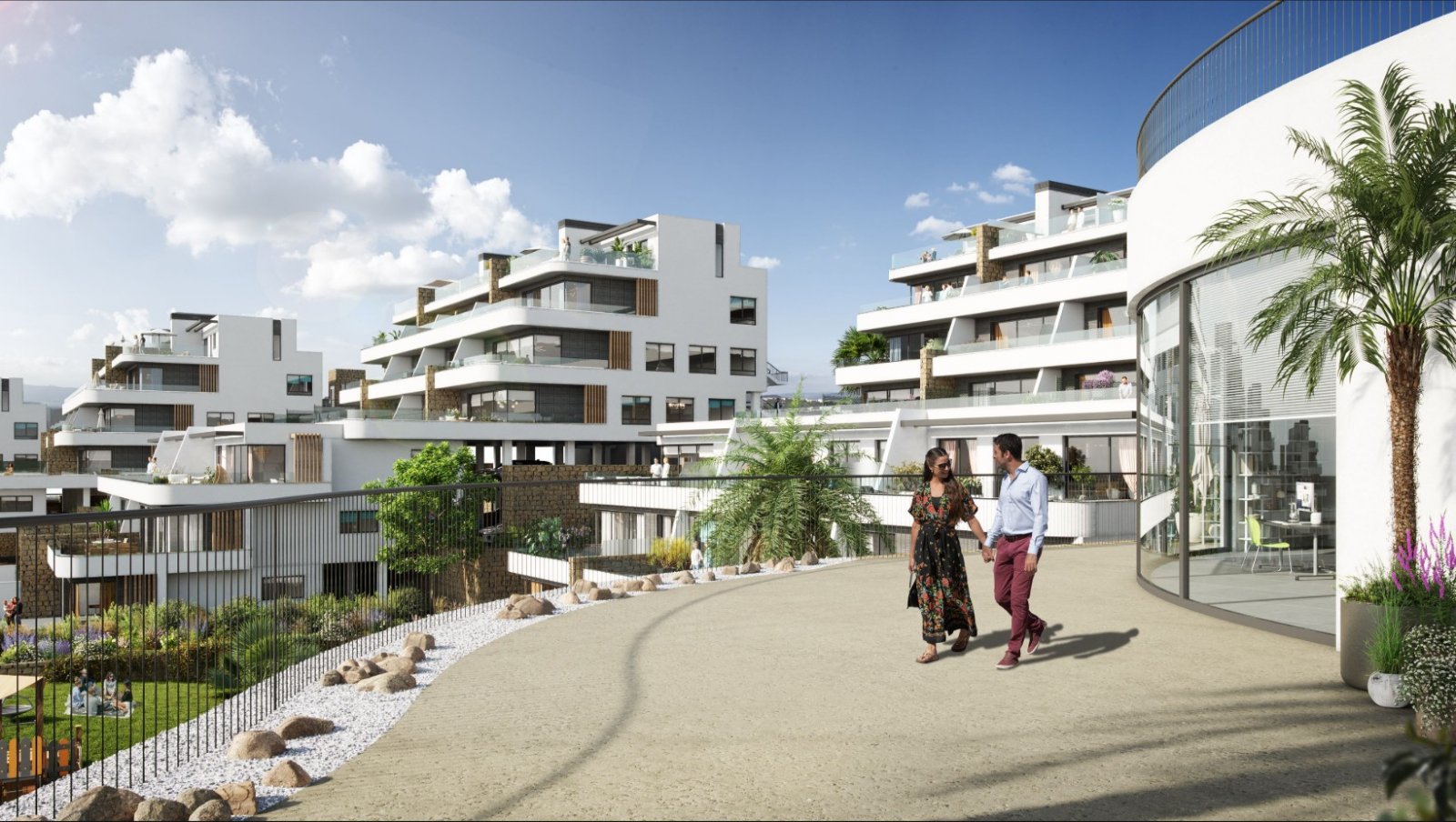 Modern apartments are offered for sale in a new gated residential complex located in the cozy Finestrat, a picturesque urbanization with sea views, ju