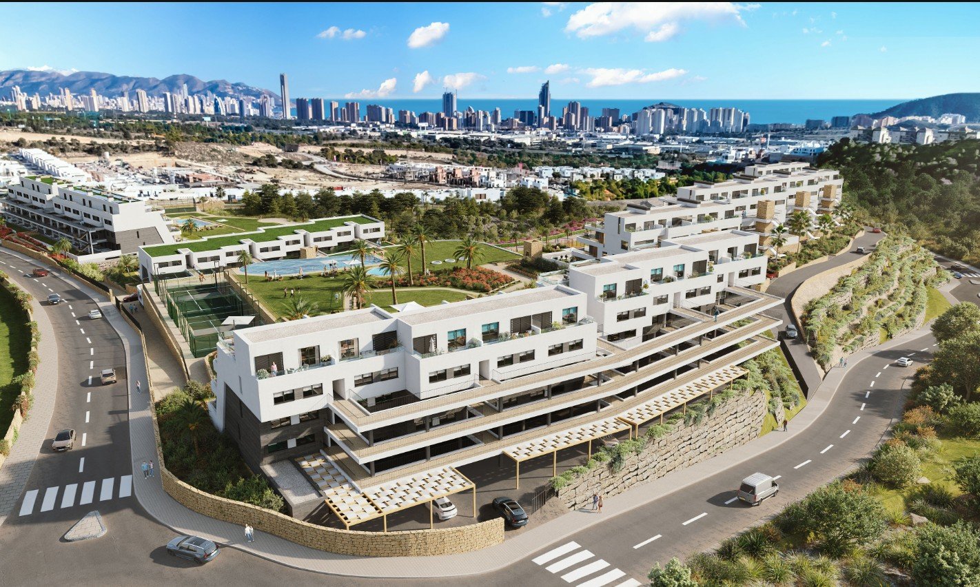 Modern apartments are offered for sale in a new gated residential complex located in the cozy Finestrat, a picturesque urbanization with sea views, ju