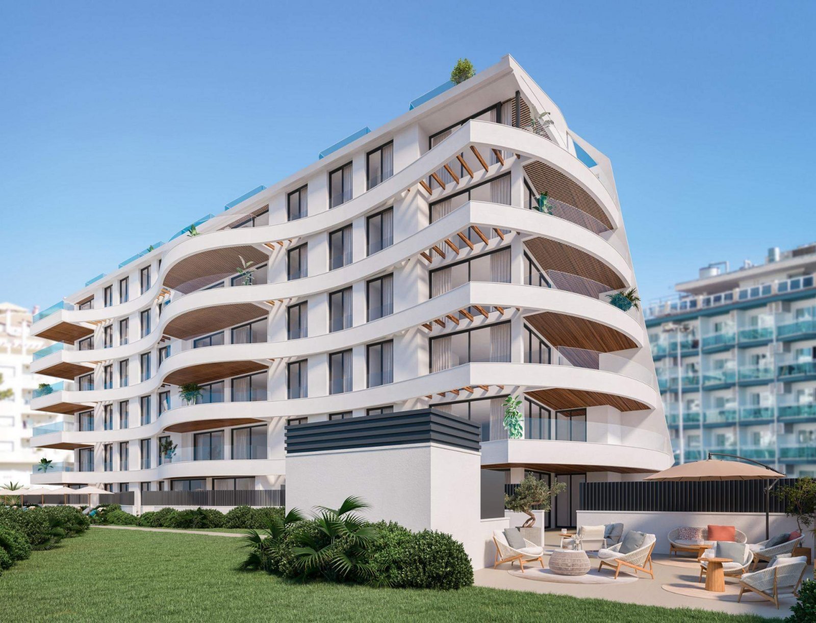 Benalmádena: NEU GEBAUTE WOHNANLAGE MIT MEERBLICK IN BENALMADENANeue Wohnanlage in Benalmadena.Moderne Wohnanlage mit 33 luxuriösen Wohnungen m 