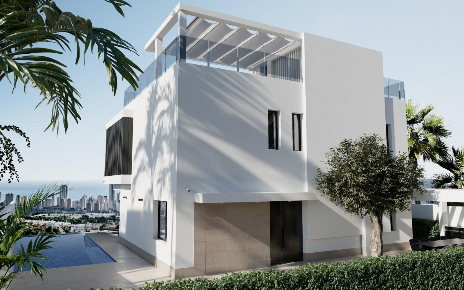  Discover this exclusive Luxury Villa located in the coveted Sierra Cortina area of Finestrat. With a total surface area of 559 m² and a plot covering