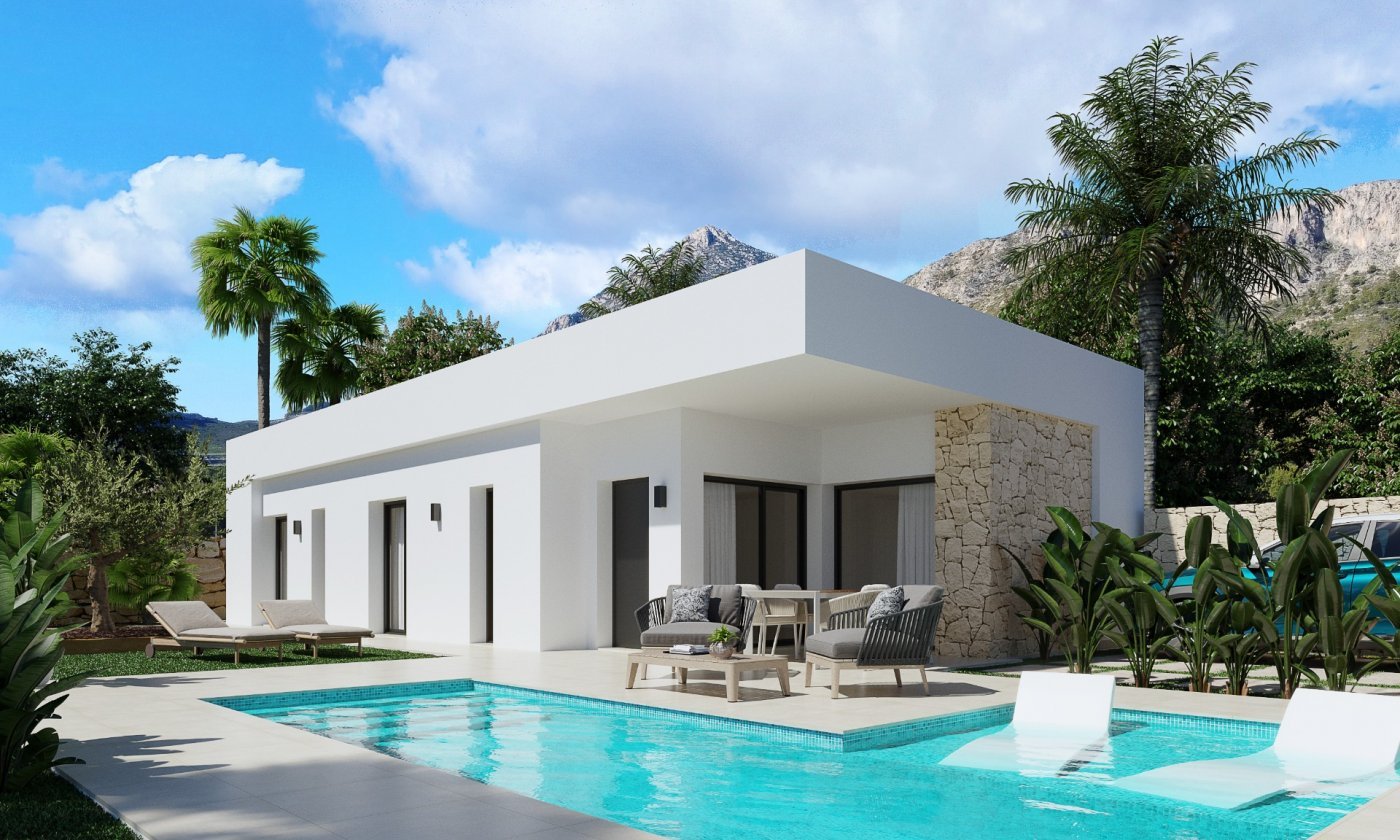 finestrat:  New exclusive design villas with views of the sea and the mountains, in La Pinada Urbanization, between Finestrat and Benidorm. Homes with 2 or 3 bed 