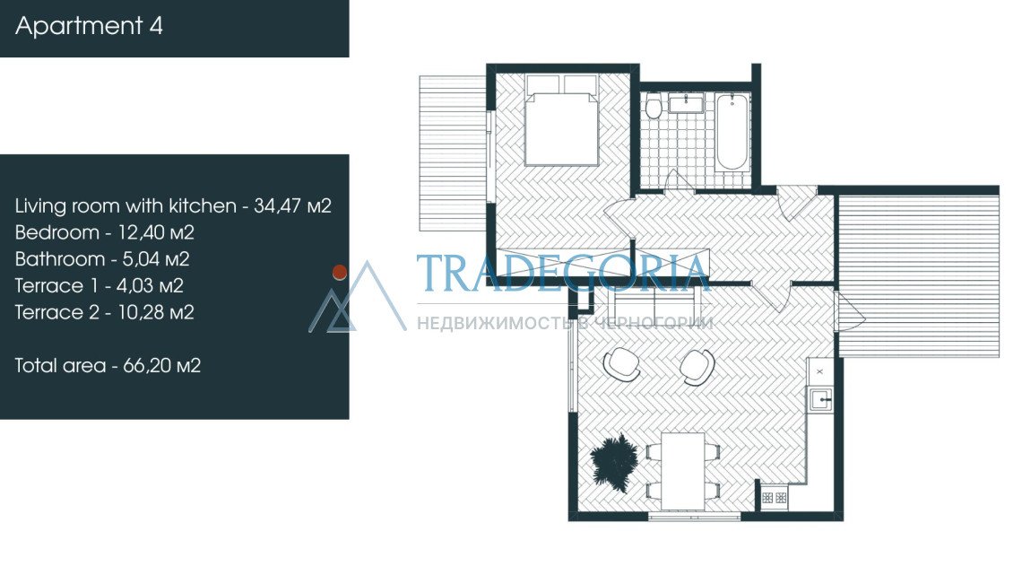<p>Key parameters</p><p> Floor: 3</p><p> Area: 66.22 m²</p><p> Price: €196,442</p><p> Additional options</p><p> Layout: 2 bedrooms, living room, terra