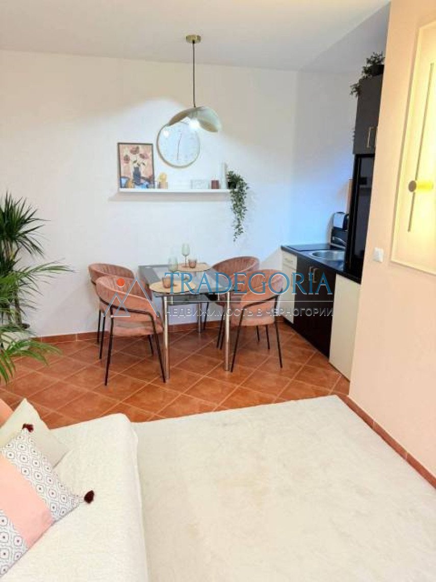 <div>A one-bedroom apartment is for sale in Petrovac, 900 meters from the city center and the promenade. The location is quiet and peaceful, near a pi