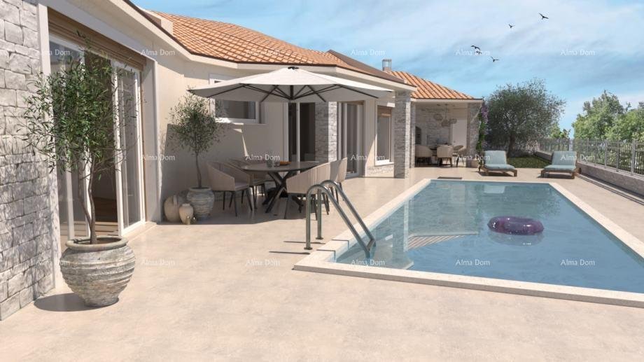 Tinjan: Haus Erdgeschosswohnung mit Schwimmbad in Istrien, Tinjan. 