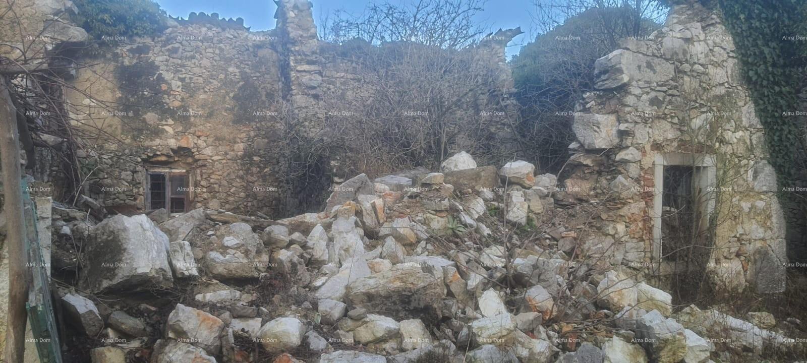 Lanišće: Steinhaus ĆIĆARIJA, Lanišće - 3 Steinhäuser in Reihe 