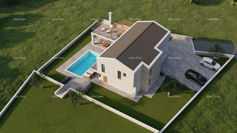 Bauland Baugrundstück mit Projekt einer Villa mit Swimmingpool, Rebići.