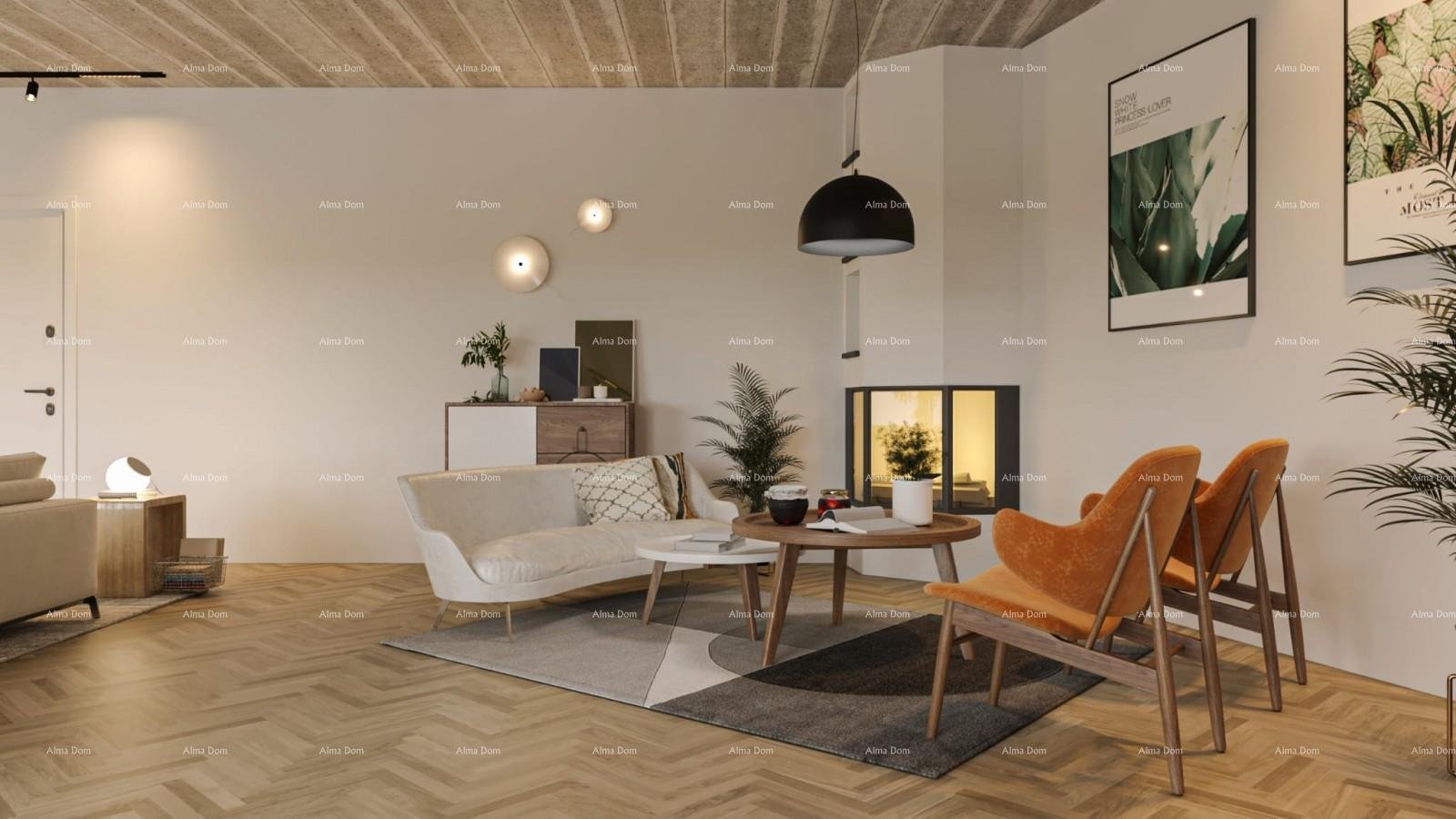 Bauland Verkauf eines Baugrundstücks mit Baugenehmigung für den Bau eines modernen Einfamilienhauses, in der Nähe von Barban!