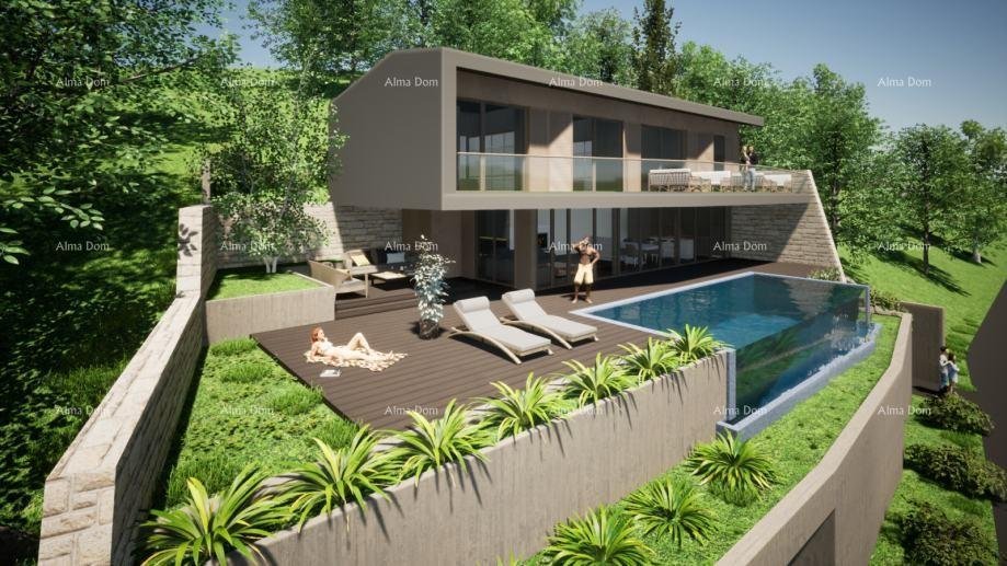 Buje: Haus Zum Verkauf steht ein neu gebautes modernes Einfamilienhaus mit Swimmingpool in der Nähe von Buje 