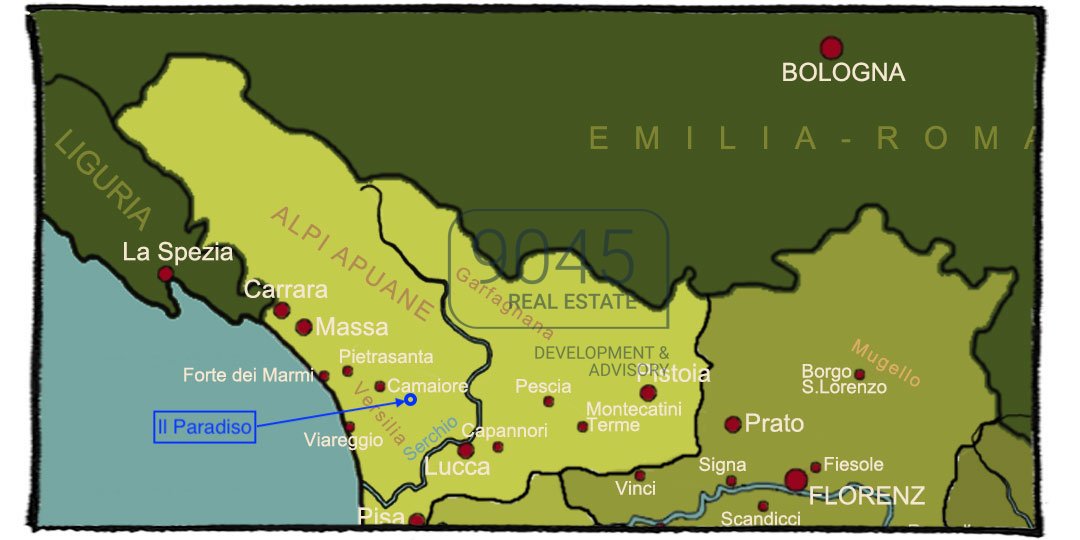 Karte Versilia