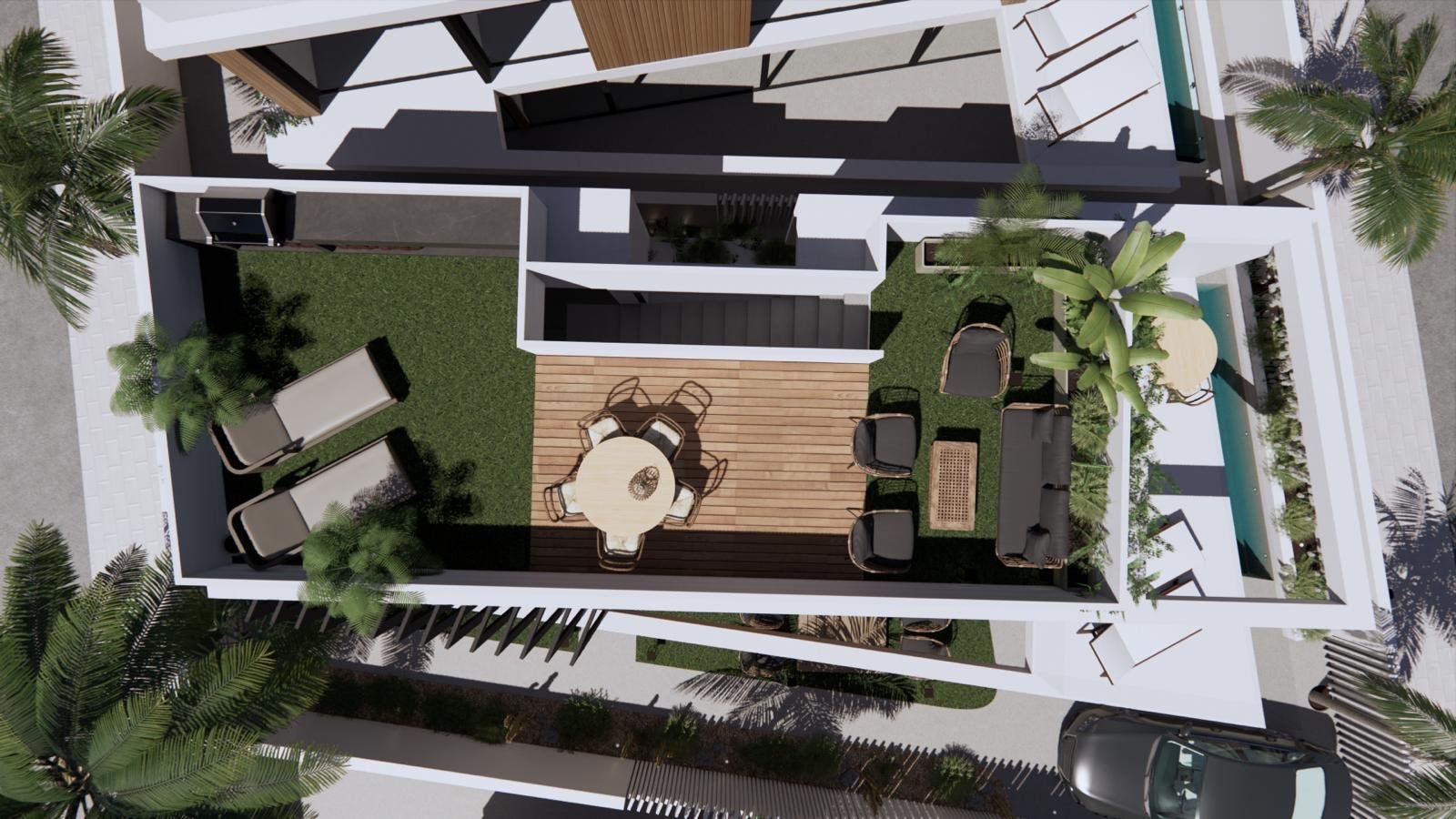  Complex of 4 villas in Pilar de la Horadada 400 meters from the Mediterranean beaches with 3 bedrooms and 3 bathrooms built from 197.51 m2. The vi...