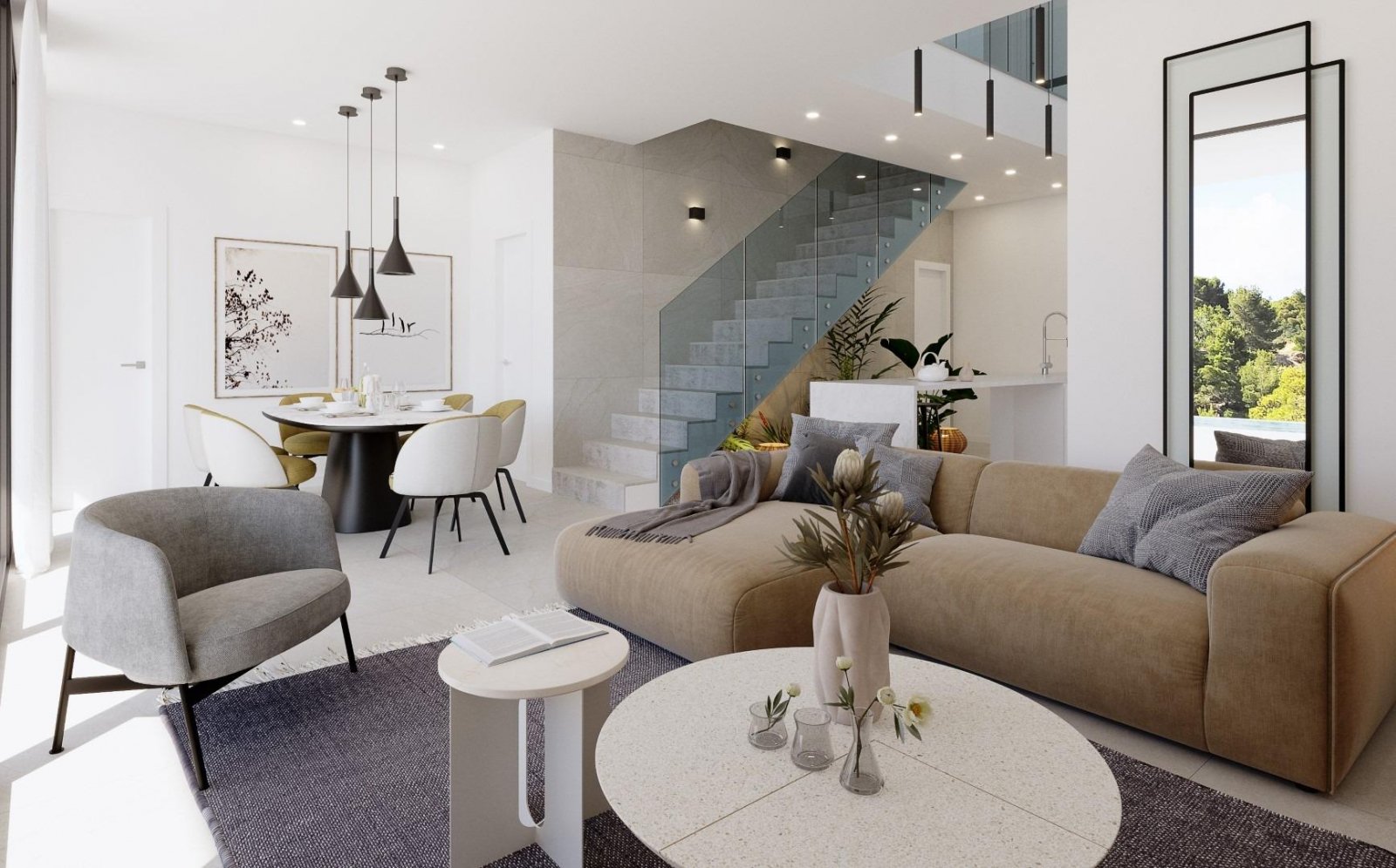  Newly built villa in La Pinada Urbanization, Finestrat. House with 3 bedrooms, 4 bathrooms, living room with built-in kitchen, with a modern desig...