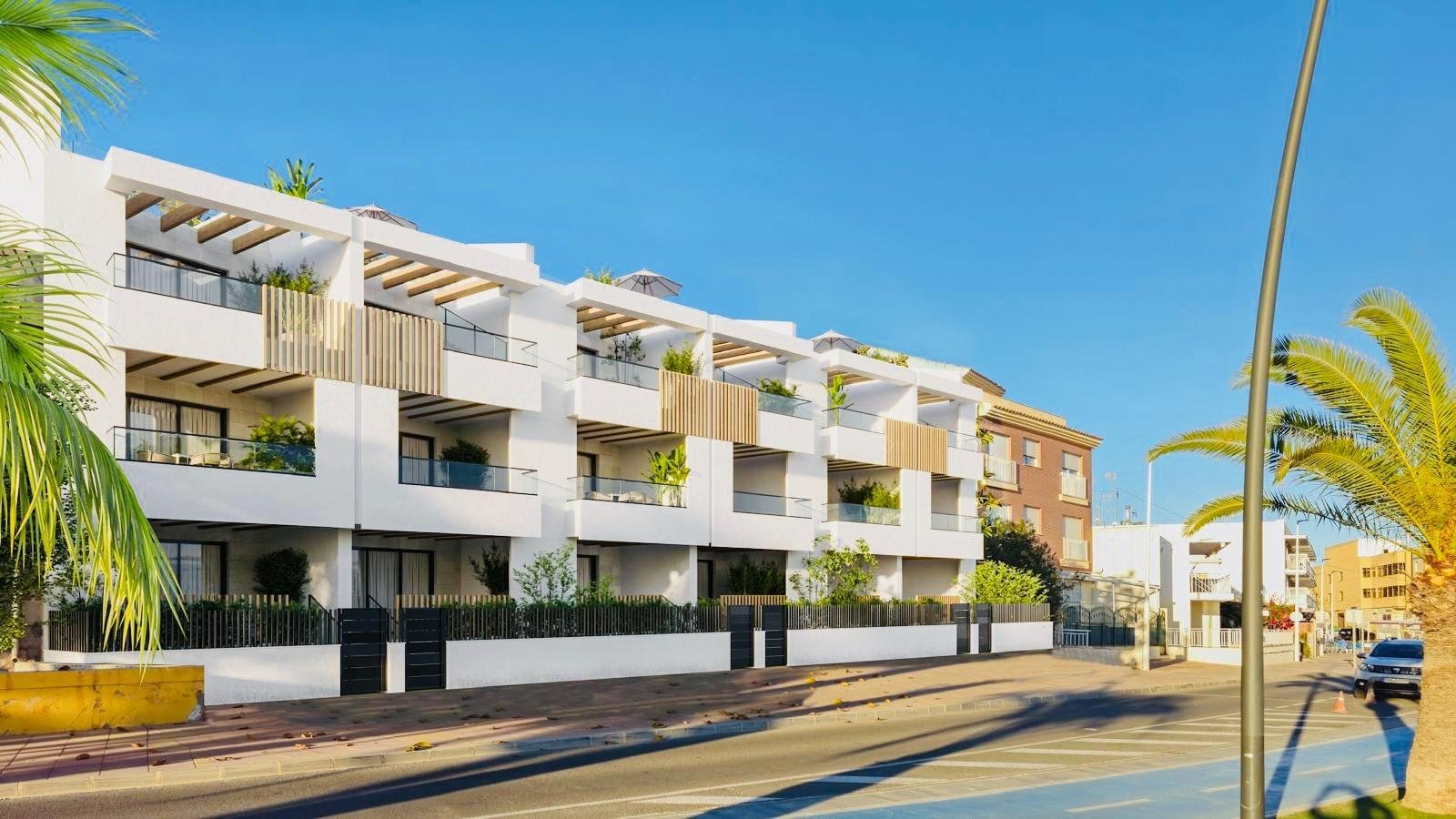  A complex of 21 apartments and penthouses, in San Pedro del Pinatar (Murcia), located on the seafront. Consists of 1/2/3 bedrooms and 1/2 bathrooms w