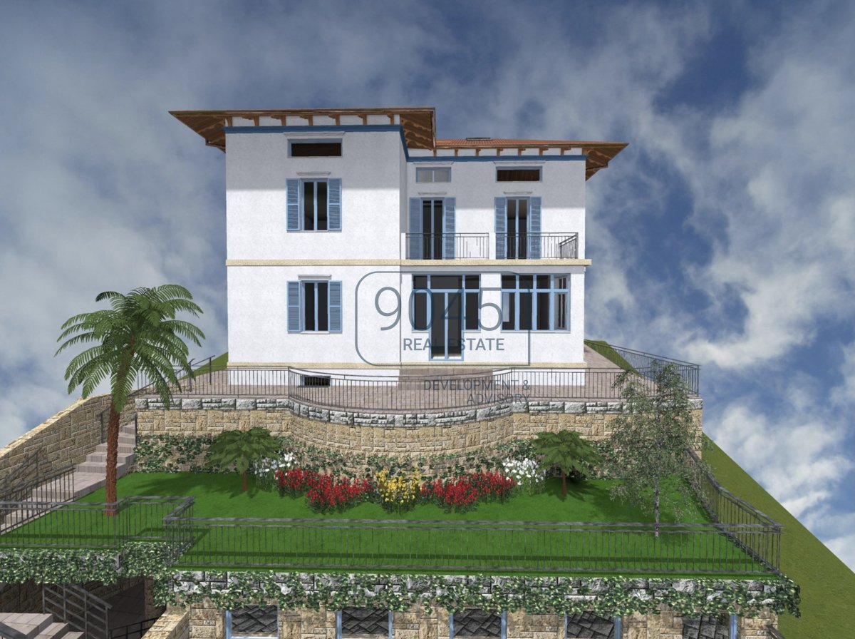 Historische Villa Liberty mit Seeblick und genehmigen Sanierungsprojekt in Lovere - Lago d"Iseo