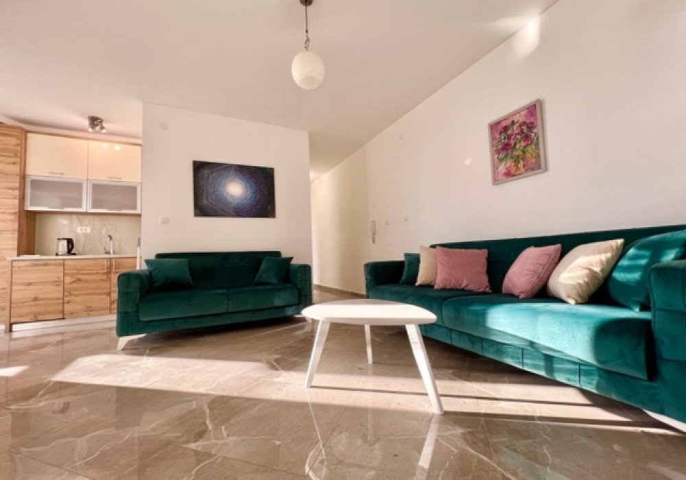 Budva Riviera, Rafailovichi district. One bedroom apartment in a new house.Distance to the sea 200m.Open poolArea 63 sq.m.Floor - sixthThe house is...