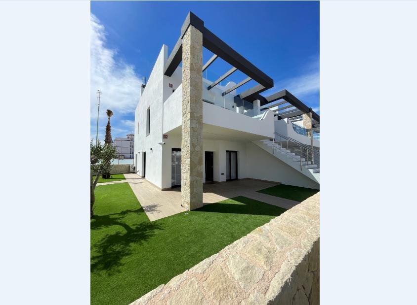 A two-story duplex in a modern gated complex in Orihuela Costa. Orihuela Costa is a picturesque area on the Costa Blanca coast, known for its golden b