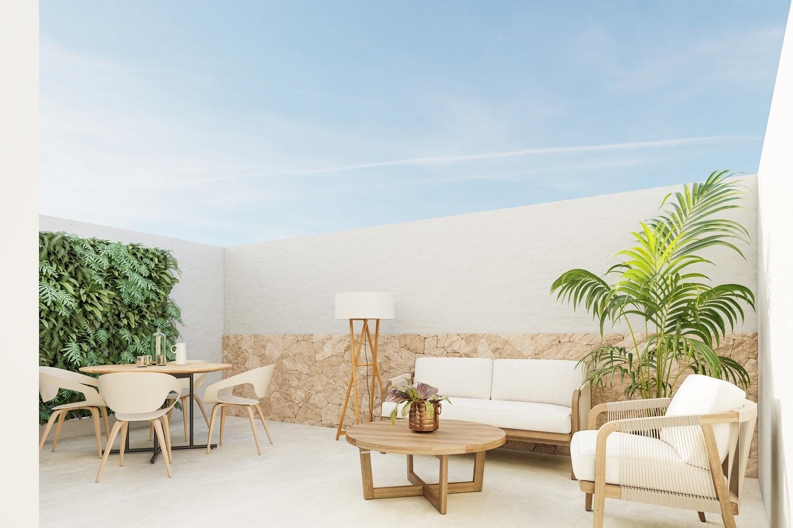  Complex of 3 duplex townhouses in Torre de la Horadada 400 meters from the beach, with 3 bedrooms, 2 bathrooms from 105.09 m2, on a plot of 116.26 m2