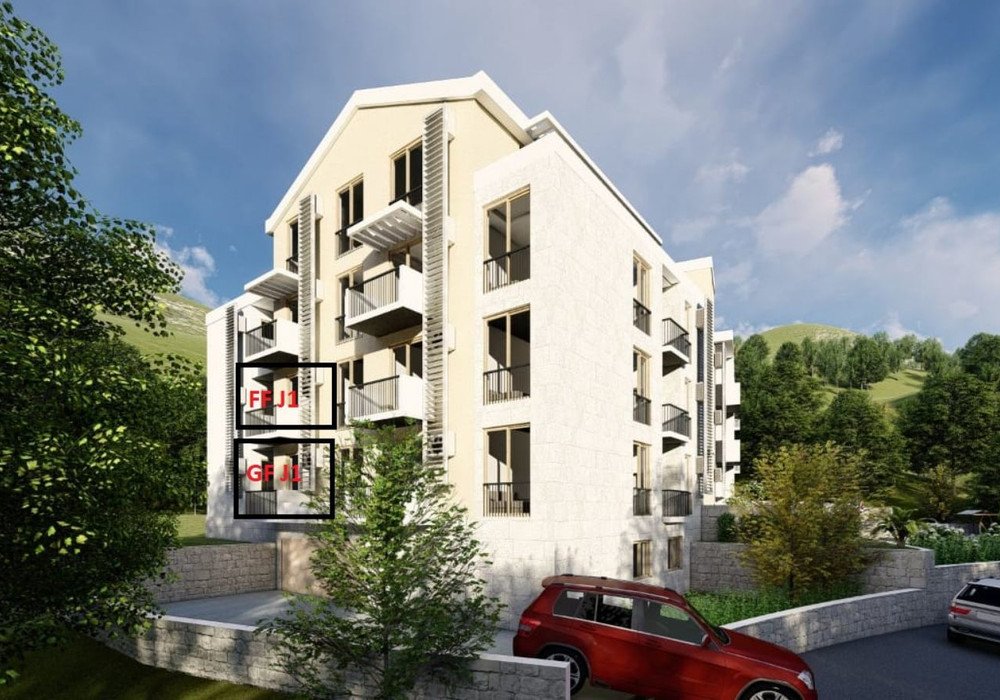 Budva. A new residential building under construction with a swimming poolThe distance to the sea is 900m.The deadline for completion of constructio...