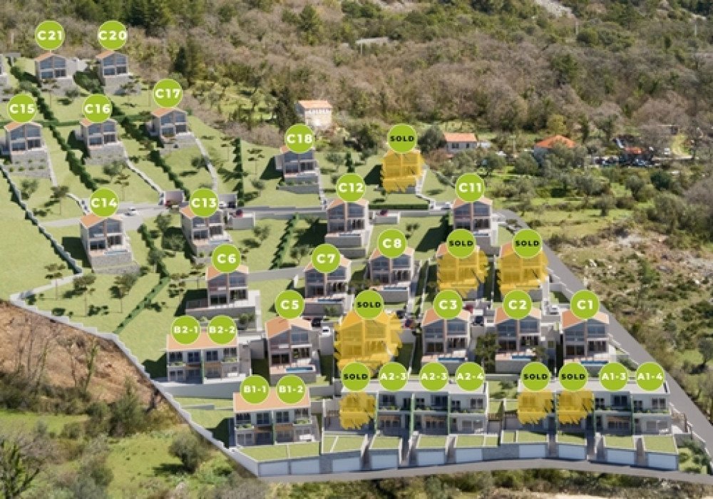 Description Tivat riviera, Kavach district. New villas from the Developer with panoramic views of the Tivat BayThe buyer is exempt from paying tax ...